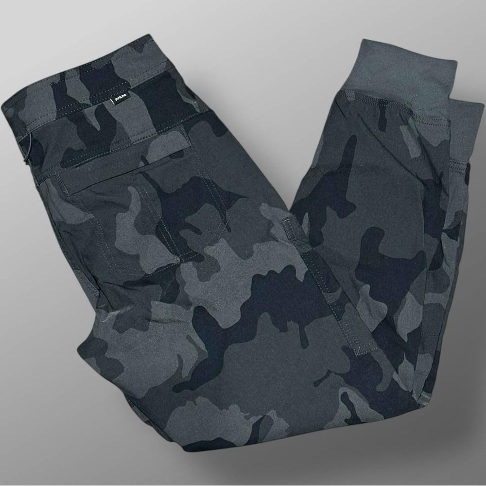 prAna Halle Jogger II Womens Sz 4 Reg Charcoal Camo ReZion Hiking Pants UPF50